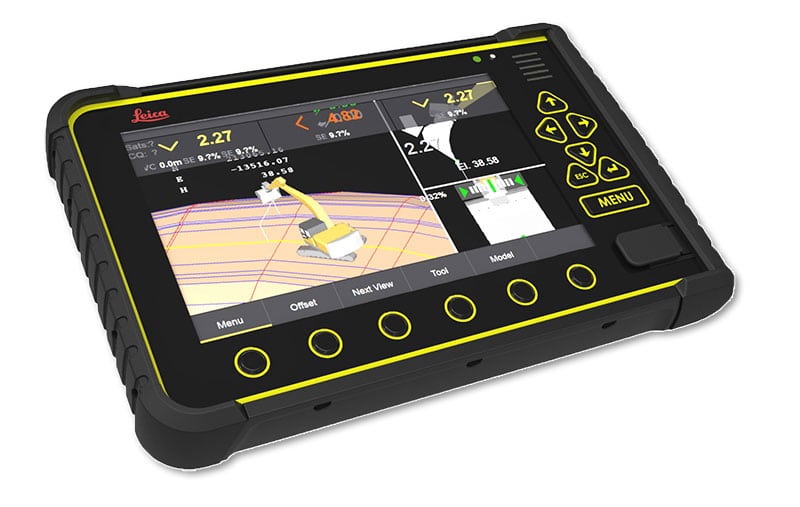 Mobiles Leica-Bedienpanel mit Touchscreen zur industriellen Maschinensteuerung