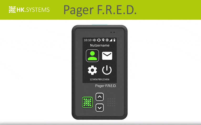 Animation des Pager F.R.E.D. - das digitale Alarmierungssystem