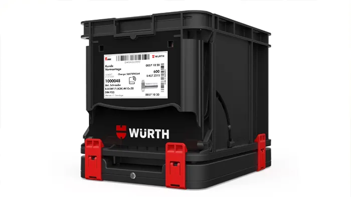 Würth iSCALE-Behälter mit digitalem Etikett